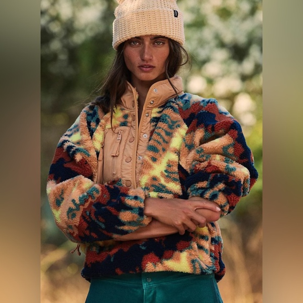 FP MOVEMENT Rocky Ridge Hit The Slopes Printed Pullover Oasis Combo